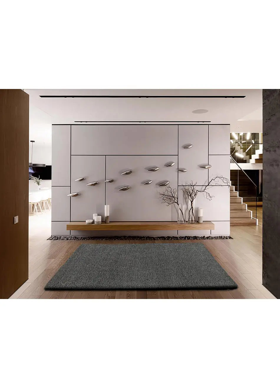 Alfombra shaggy salón lisa Catay 8507 Antracita Atticgo