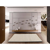 Alfombra shaggy de salón lisa Catay 8507 Blanco Atticgo