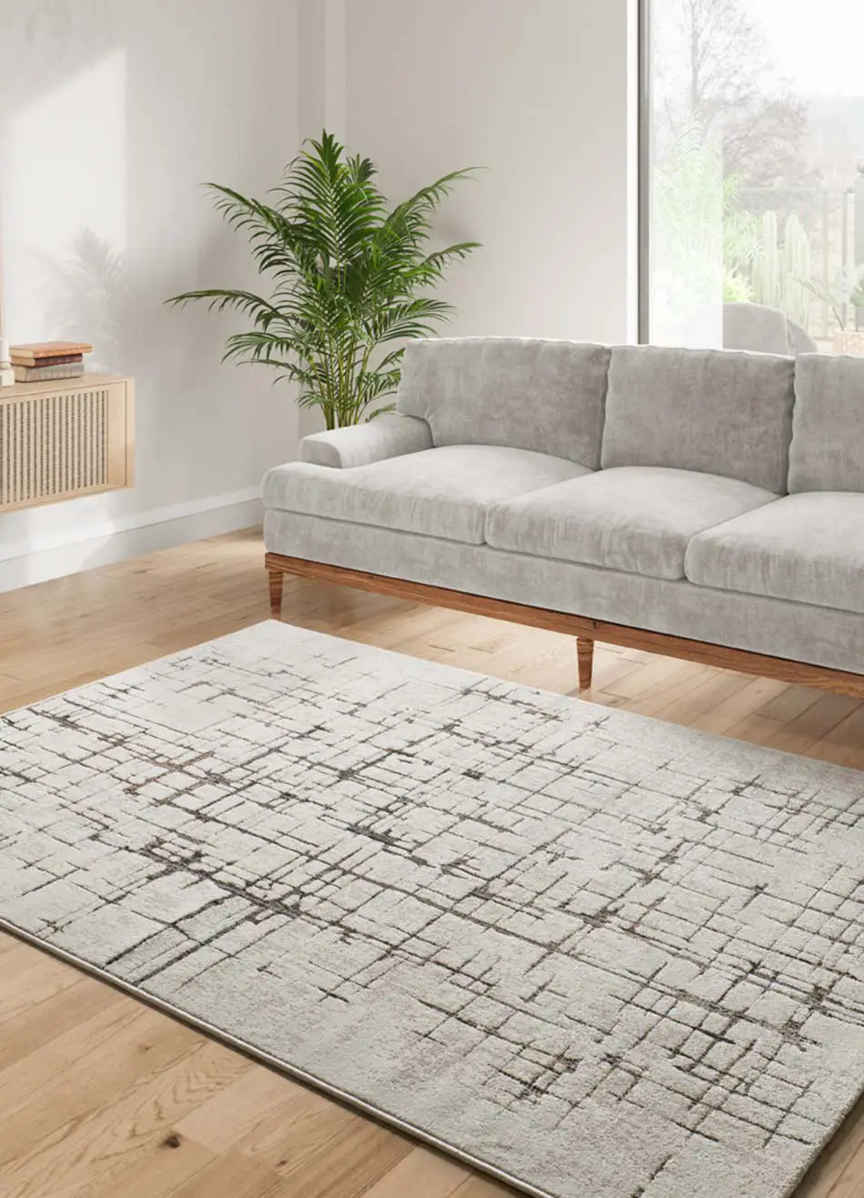 Alfombra salón moderna en crema y marrón Ceres 28001 Atticgo