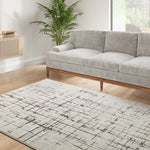 Alfombra salón moderna en crema y marrón Ceres 28001 Atticgo