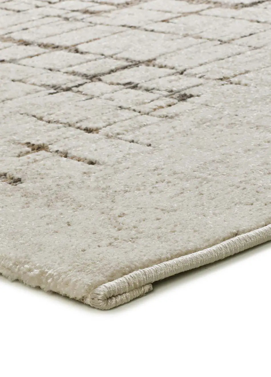 Esquina Alfombra moderna en crema y marrón Ceres 28001 Atticgo