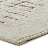 Esquina Alfombra moderna en crema y marrón Ceres 28001 Atticgo