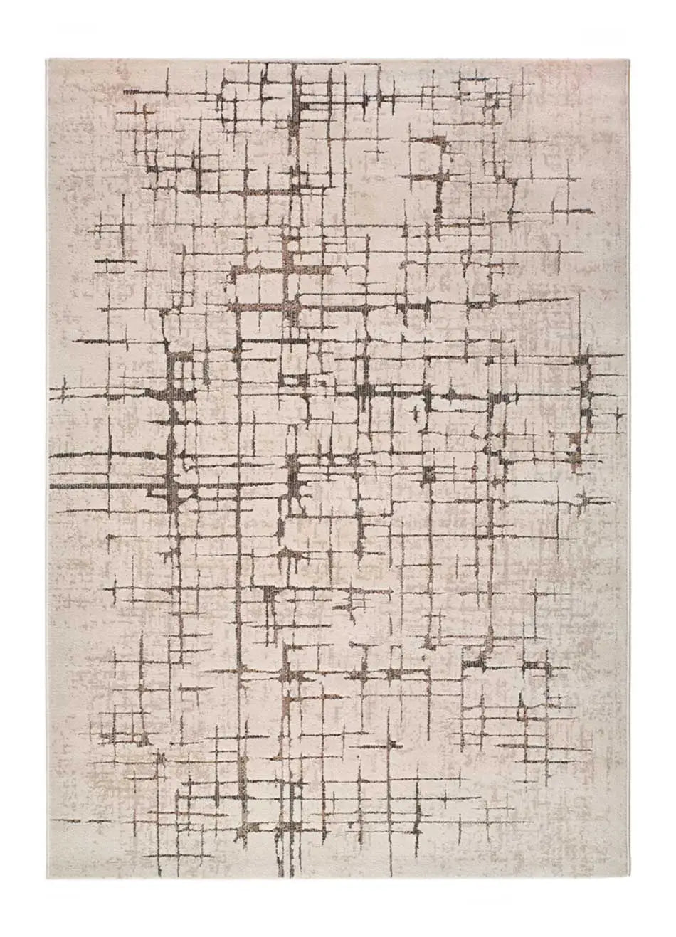 Alfombra moderna en crema y marrón Ceres 28001 Atticgo