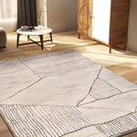 Alfombra salón étnica en crema y marrón Ceres 54003 Atticgo