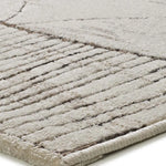 Esquina Alfombra étnica en crema y marrón Ceres 54003 Atticgo