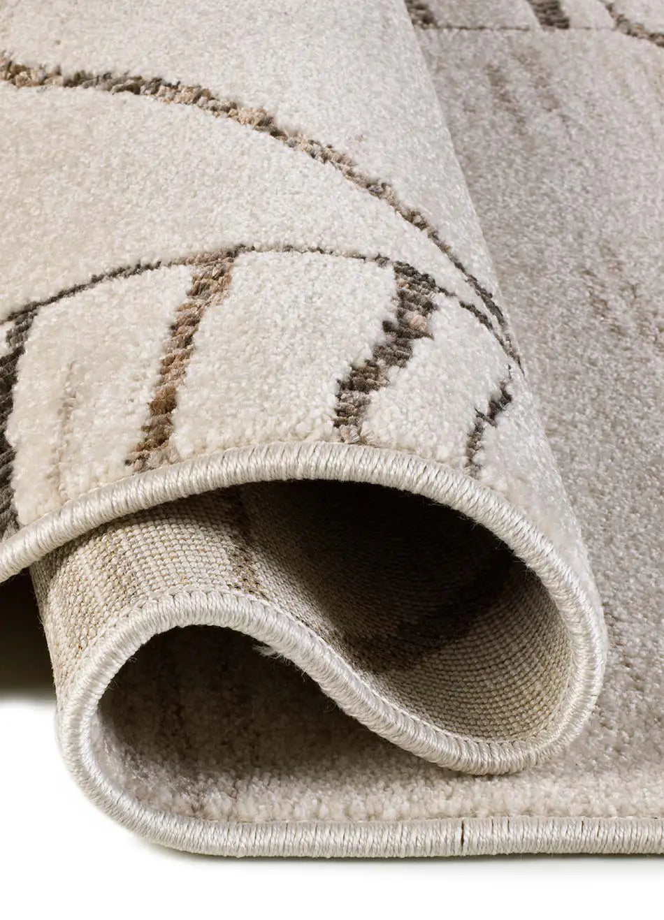 Detalle Alfombra étnica en crema y marrón Ceres 54003 Atticgo