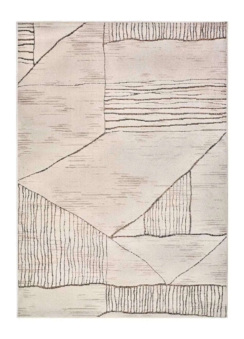 Alfombra étnica en crema y marrón Ceres 54003 Atticgo