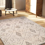 Alfombra de salón étnica en crema y marrón Ceres 54008 Atticgo