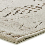 Esquina Alfombra étnica en crema y marrón Ceres 54008 Atticgo