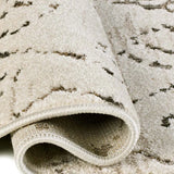 Detalle Alfombra étnica en crema y marrón Ceres 54008 Atticgo