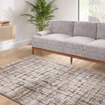 Alfombra geométrica de salón crema y marrón Ceres 71002 | Atticgo