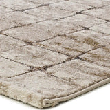 Alfombra geométrica esquina crema y marrón Ceres 71002 | Atticgo
