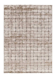 Alfombra geométrica crema y marrón Ceres 71002 | Atticgo