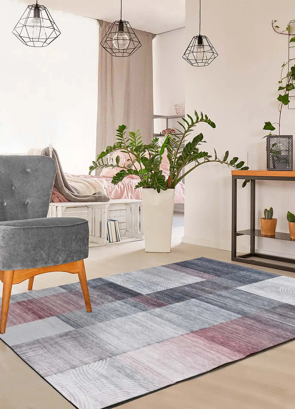 Atticgo | Alfombra Geométrico Impreso CLASS 21091 Multi Color Ambiente