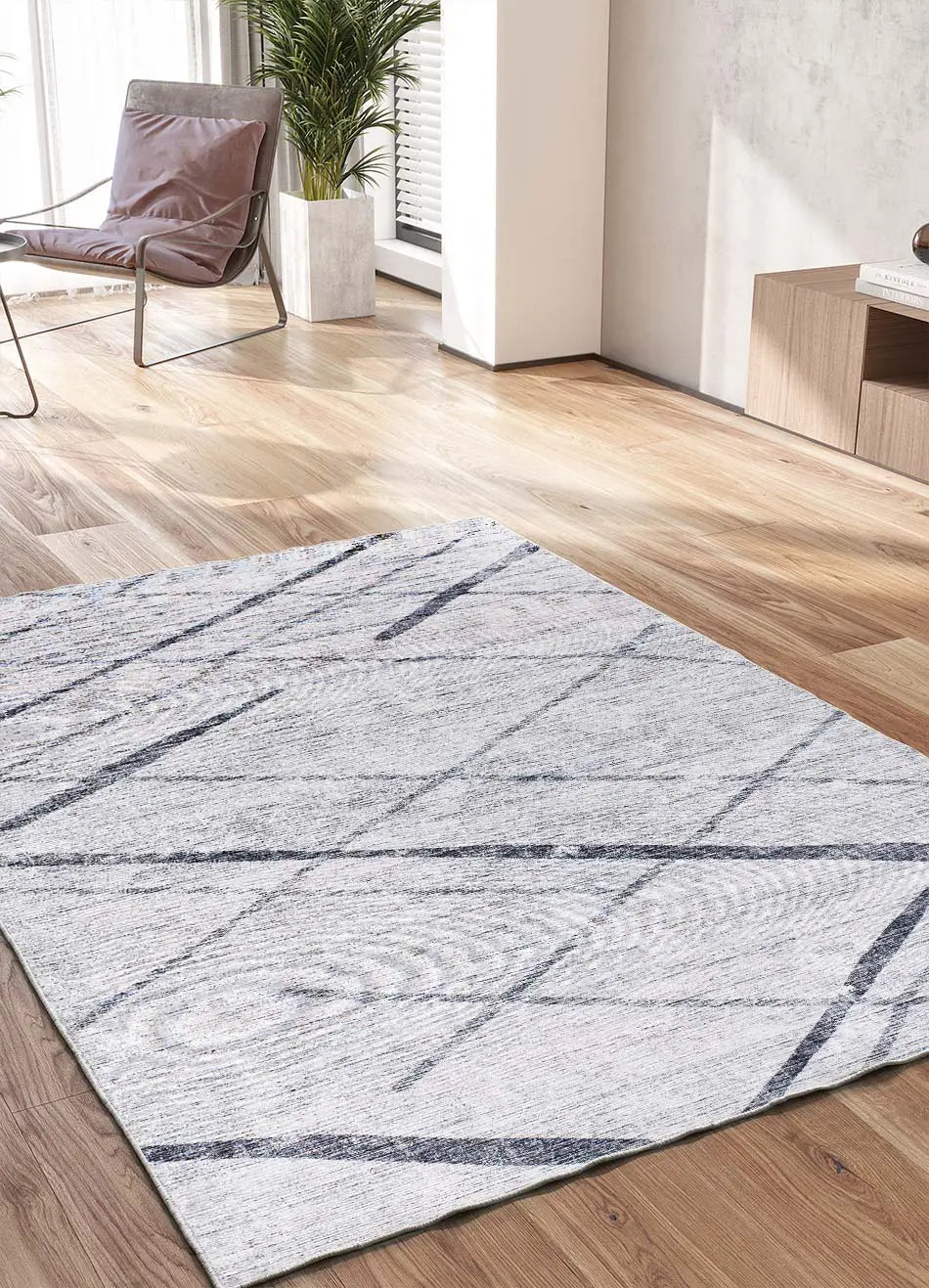 Atticgo | Alfombra Minimalista Impreso CLASS 22036 Gris Ambiente