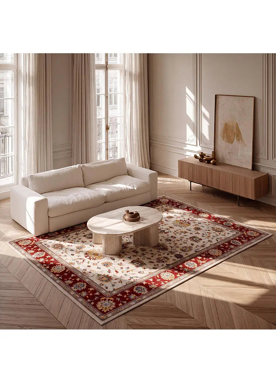 Alfombra vintage Classic 12505 Crema Atticgo