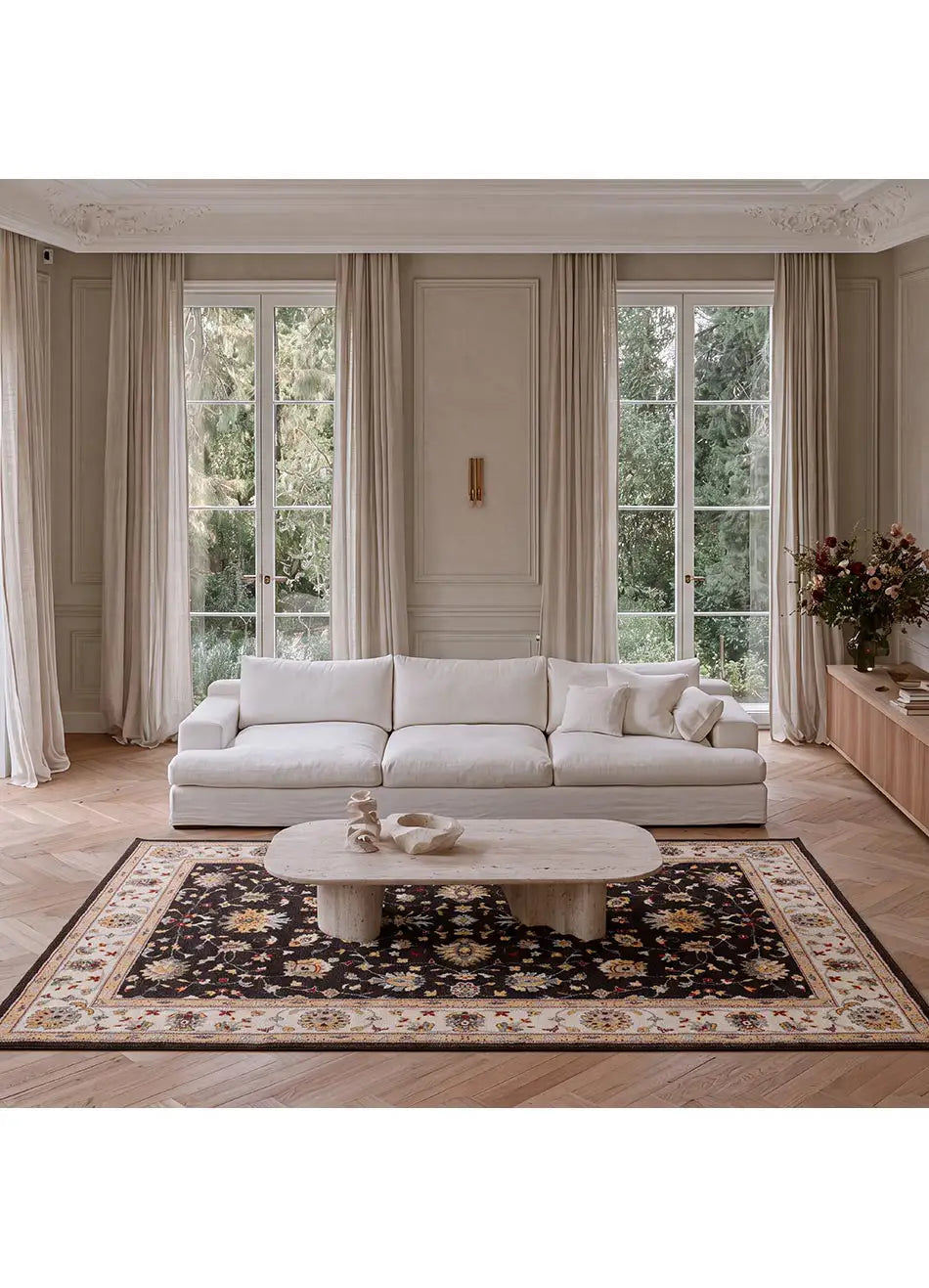 Alfombra vintage Classic 12505 Antracita Atticgo