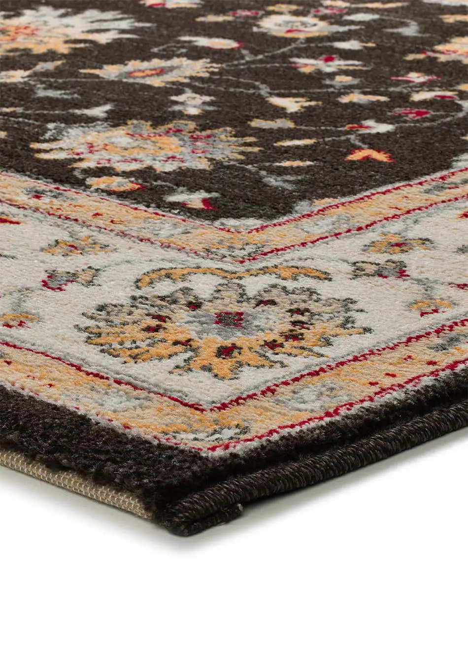 Alfombra vintage Classic 12505 Antracita esquina | Atticgo
