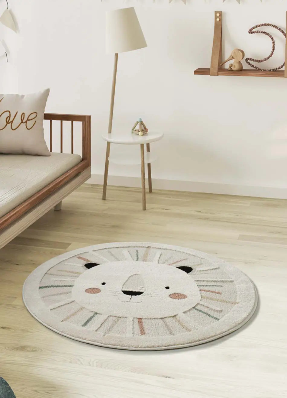 Atticgo Alfombra infantil redonda león Clown 2343 Multicolor ambiente