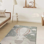 Atticgo Alfombra infantil globo animales Clown 2366 Verde ambiente