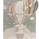 Atticgo Alfombra infantil globo animales Clown 2366 Verde lupa