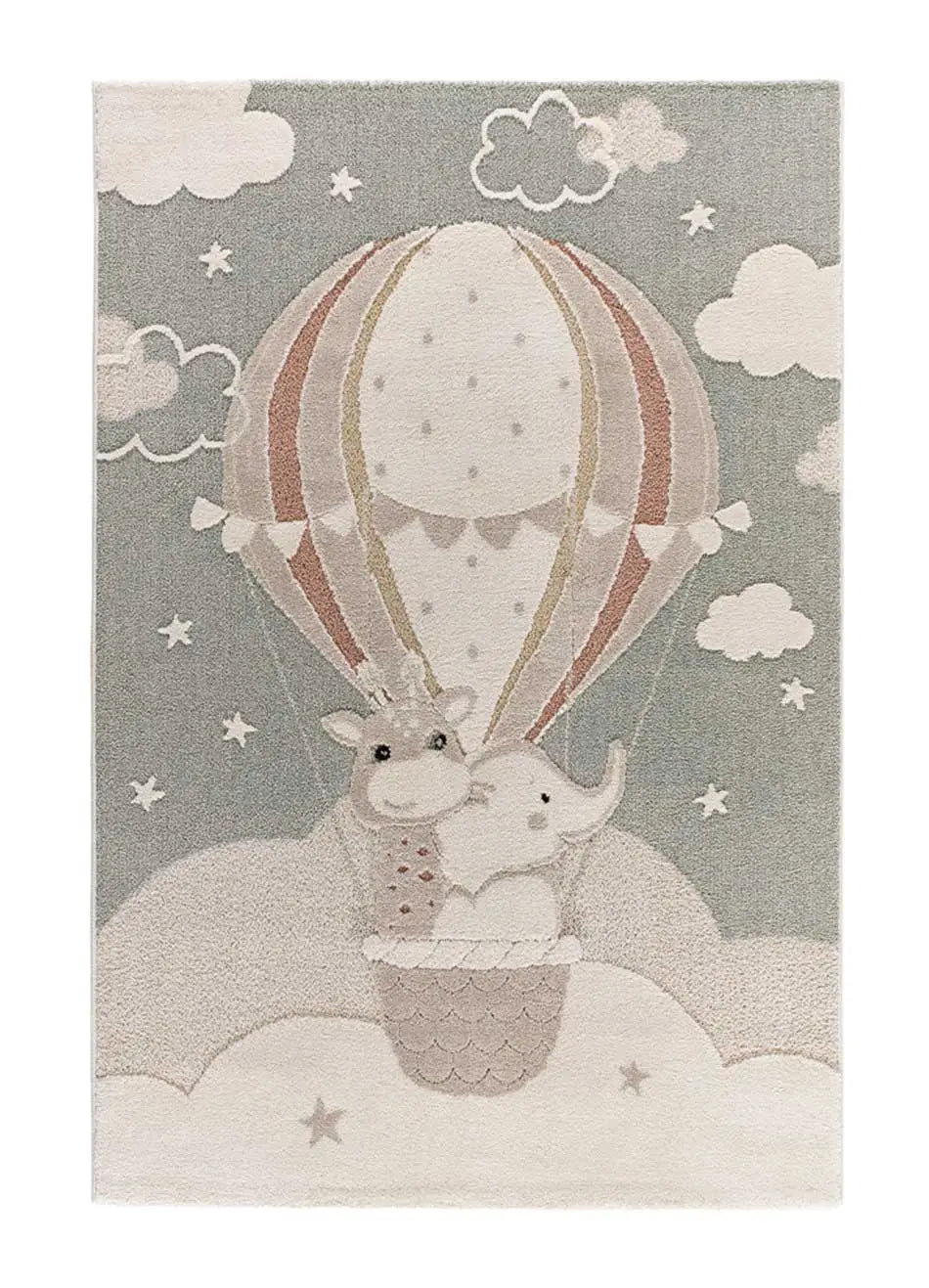 Atticgo Alfombra infantil globo animales Clown 2366 Verde