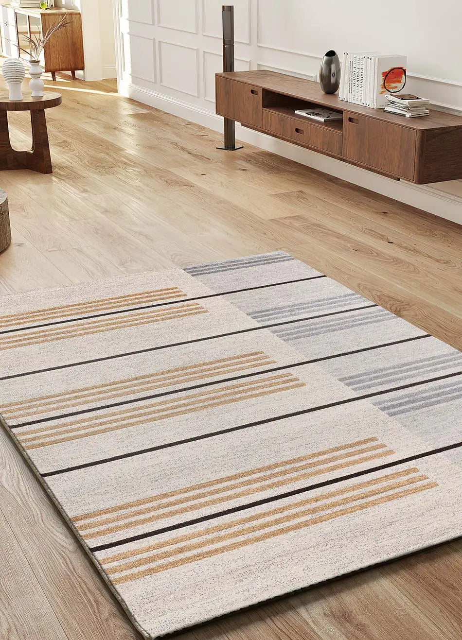 Atticgo Alfombra Geométrica Craft 12929 Gris ambiente