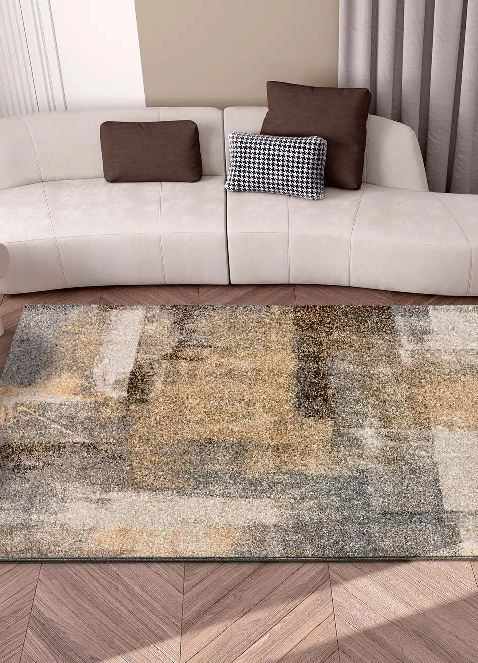 Atticgo Alfombra abstracta Cream 12657 Beige ambiente