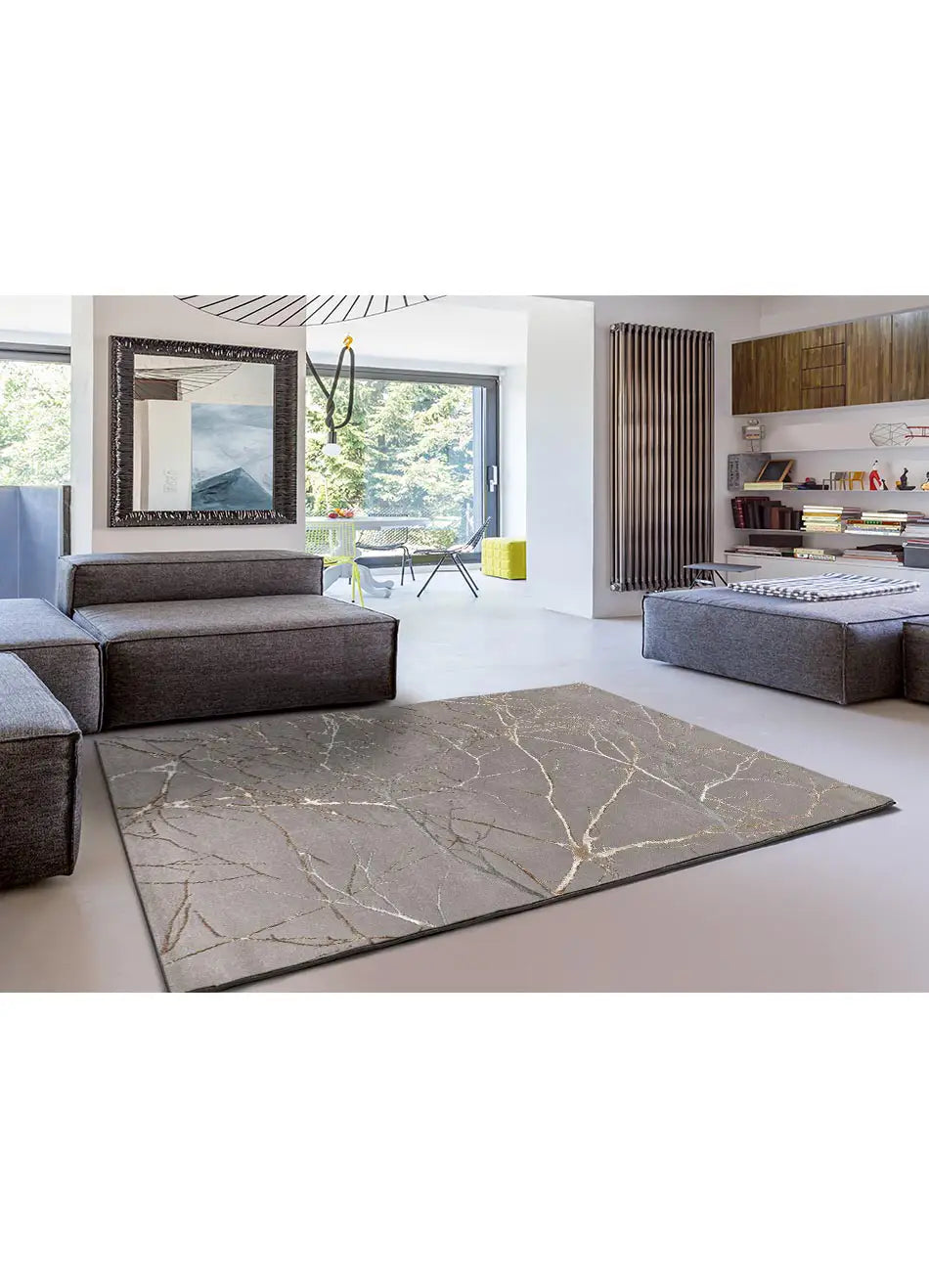 Alfombra ambiente efecto mármol Creation 50055 Gris Claro Atticgo