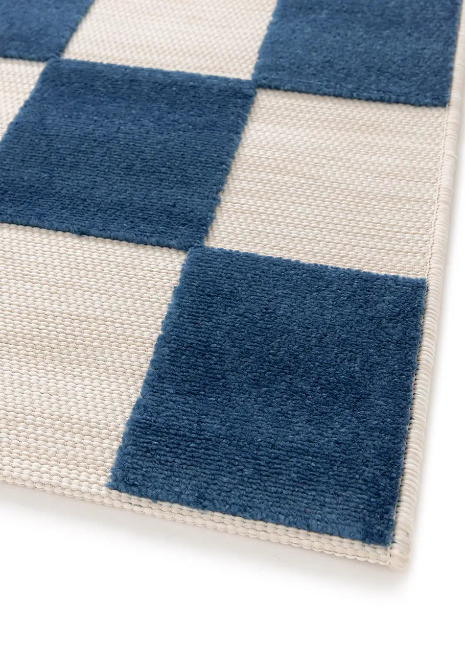Alfombra de exterior esquina geométrica azul Cuadros 23515 Atticgo