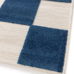Alfombra de exterior esquina geométrica azul Cuadros 23515 Atticgo