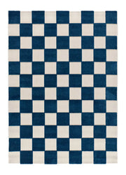 Alfombra de exterior geométrica azul Cuadros 23515 Atticgo