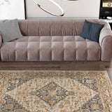 Alfombra salón vintage Delta 12692 Beige y Gris Atticgo