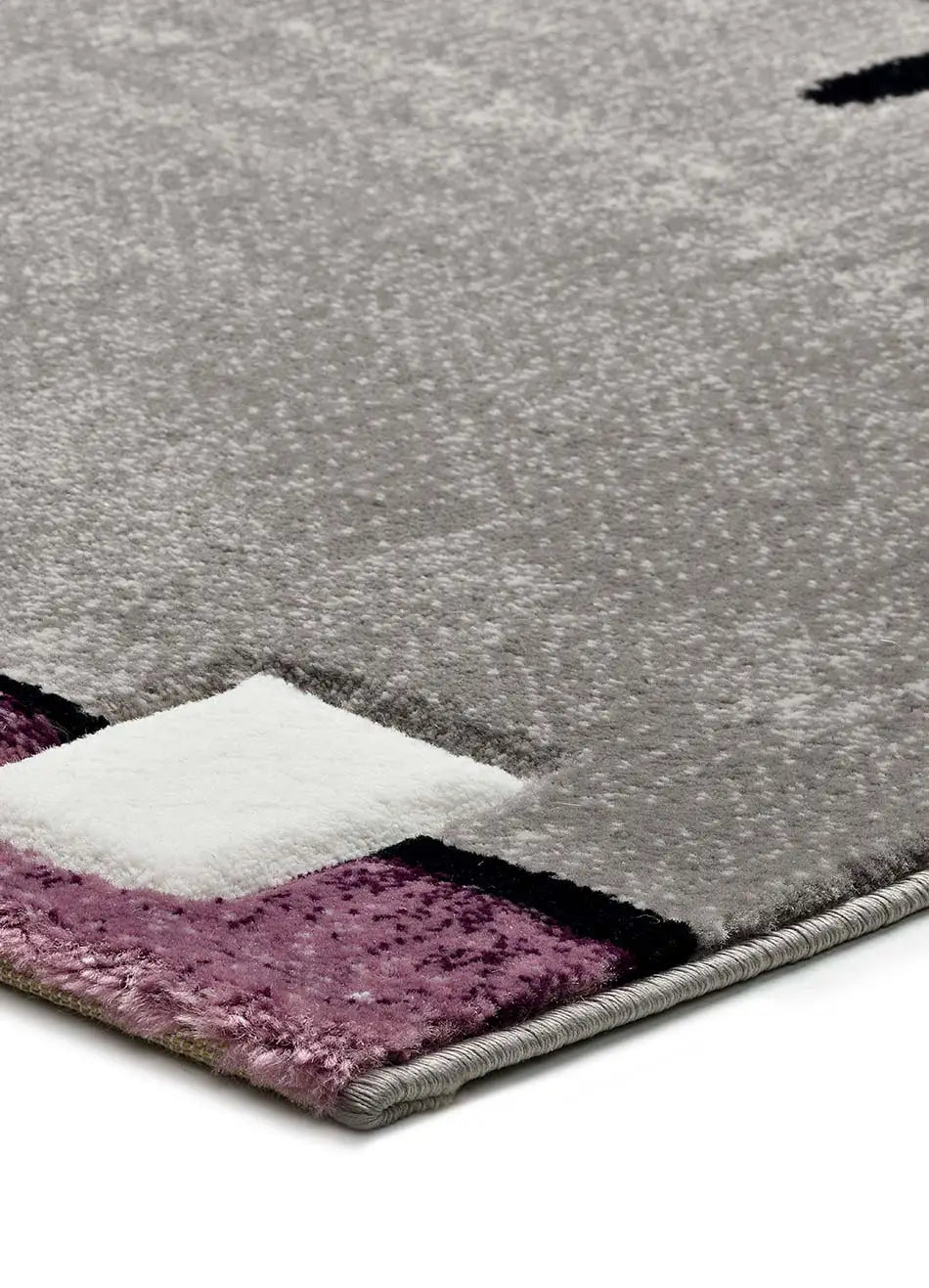Alfombra esquina geométrica Detroit 20614 Lila y Gris Atticgo