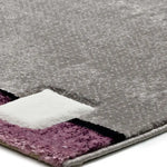 Alfombra esquina geométrica Detroit 20614 Lila y Gris Atticgo