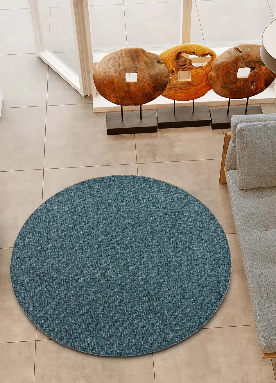 Alfombra de salón a medida Durban Liso Azul Atticgo