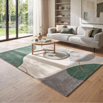 Alfombra abstracta salón verde y beige Edesa 12900 Atticgo 