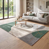 Alfombra abstracta salón verde y beige Edesa 12900 Atticgo 