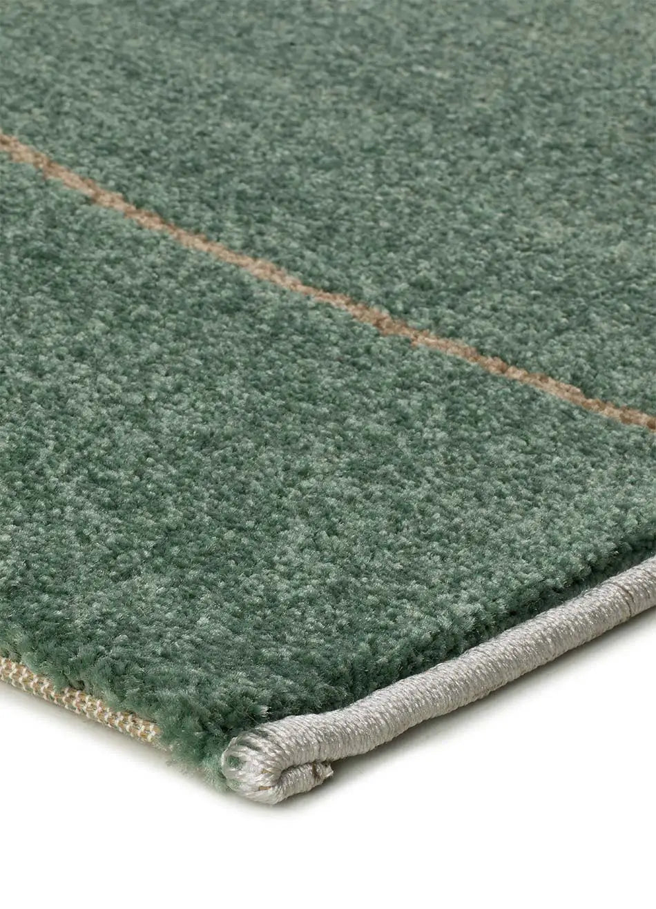 Alfombra abstracta esquina verde y beige Edesa 12900 Atticgo