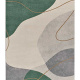 Alfombra abstracta verde y beige Edesa 12900 Atticgo