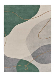 Alfombra abstracta verde y beige Edesa 12900 Atticgo