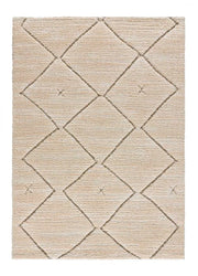 Alfombra étnica con relieve Enya 8575 Beige | Atticgo