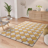 Alfombra geométrica colores empolvados Flashy 25403 Mostaza Atticgo Para salón