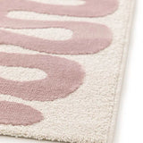 Esquina Alfombra abstracta con diseño retro Flashy 25409 Rosa Atticgo