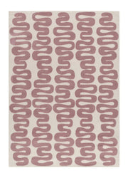 Alfombra abstracta con diseño retro Flashy 25409 Rosa Atticgo