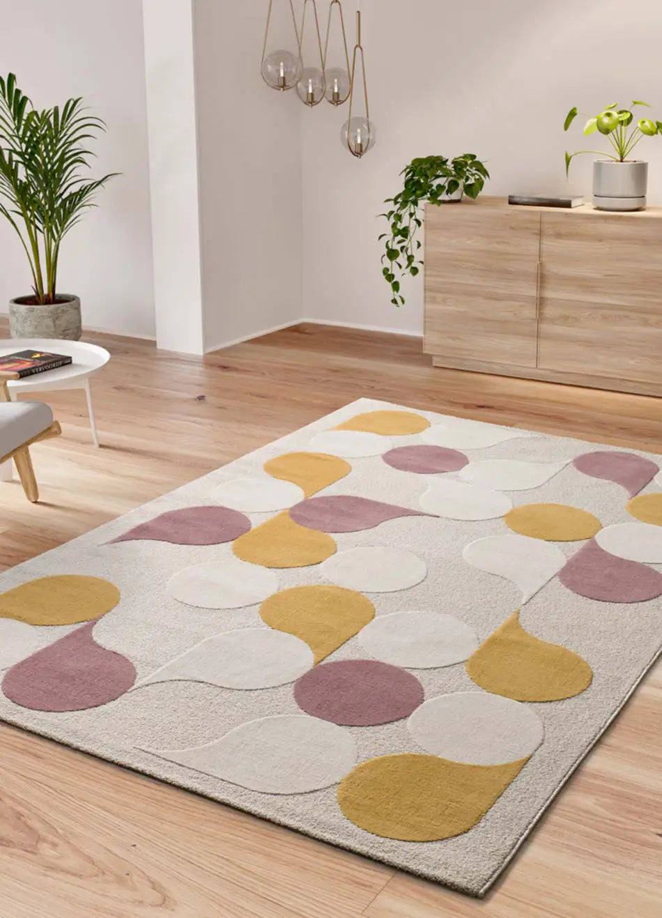 Alfombra salón geométrica colores empolvados Flashy 25411 Multicolor Atticgo