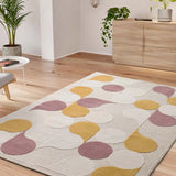 Alfombra salón geométrica colores empolvados Flashy 25411 Multicolor Atticgo