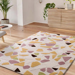 Alfombra geométrica salón colores empolvados Flashy 25418 Multicolor Atticgo