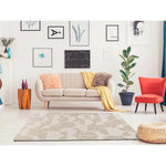 Atticgo Alfombra geométrica con relieve Flora 12844 Blanco ambiente salón