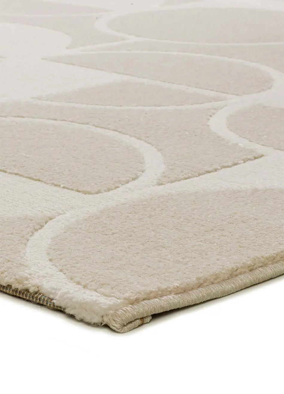 Atticgo Alfombra geométrica con relieve Flora 12844 Blanco esquina